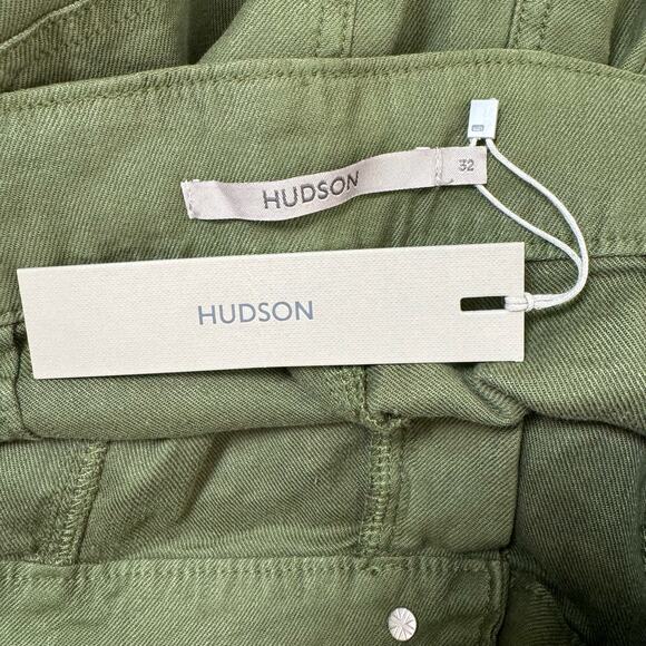 NEW Hudson Womens Cypress Wide Leg Linen Blend Tie Waist Pants Army Green 32 - Picture 7 of 11